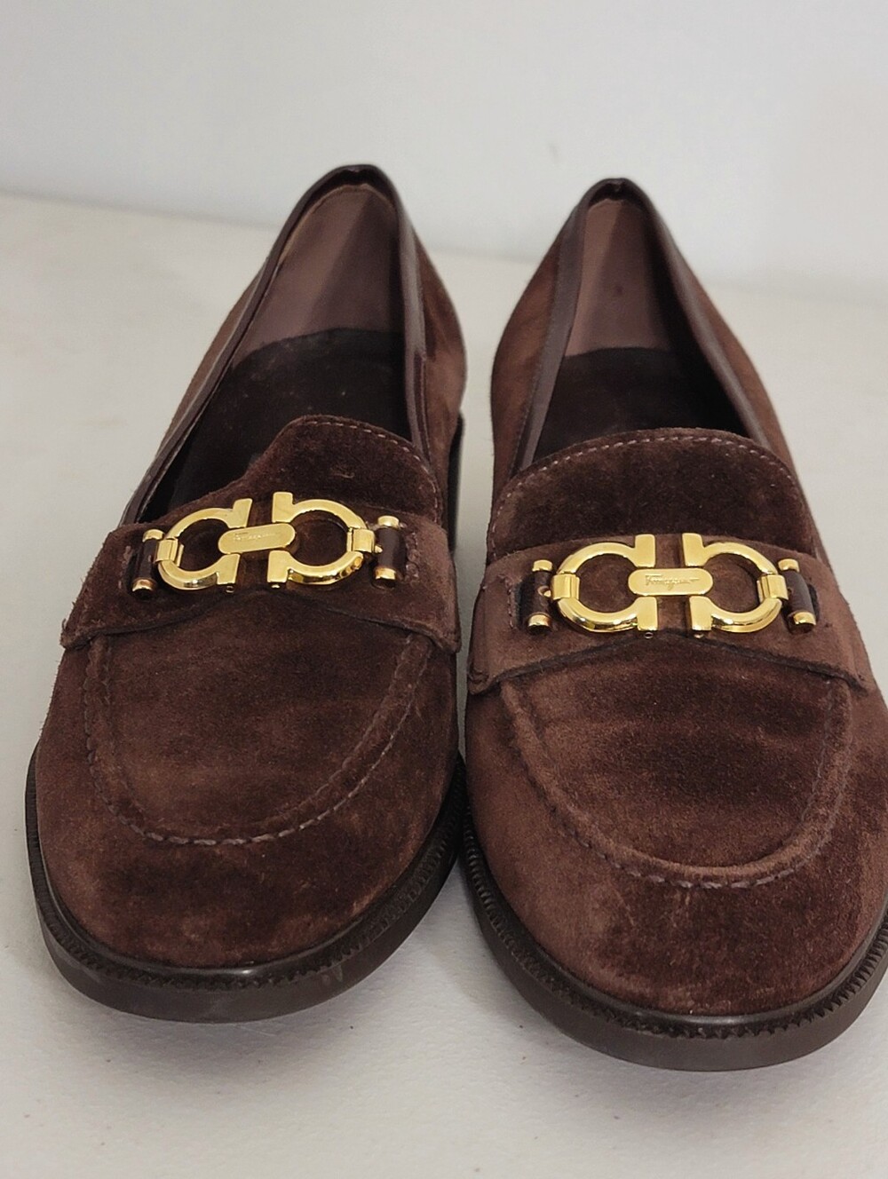 Salvatore Ferragamo Brown Suede Gancini Bit Loafers Moccasins Luxury 6 B
